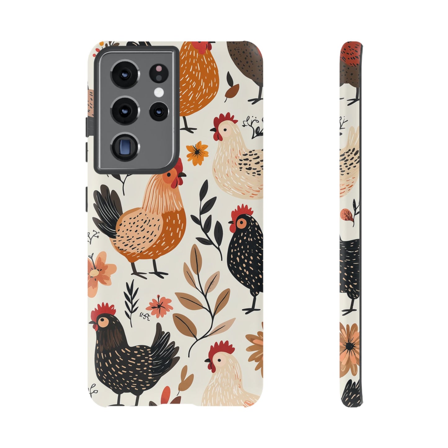 Samsung Galaxy Case: Cluckin' Vintage – Chickens & Leaves