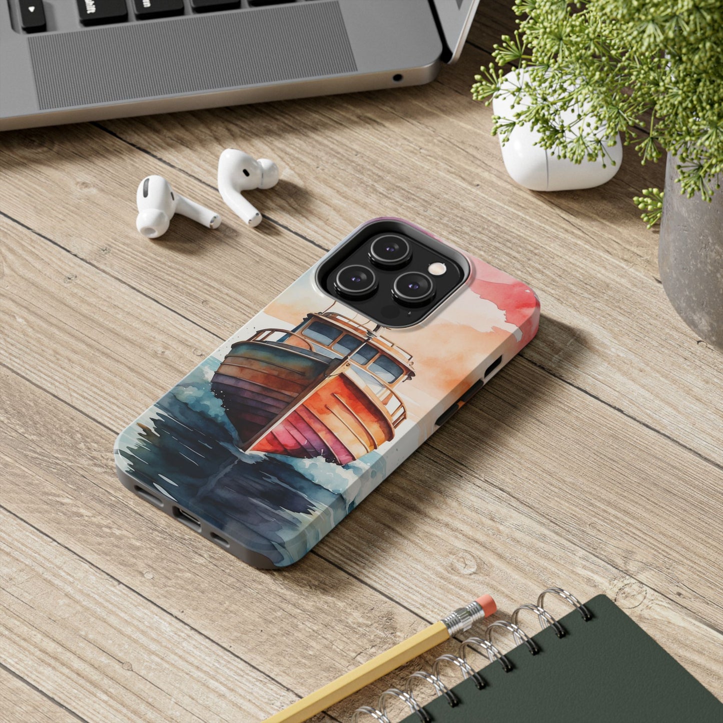 Sunset Sail Watercolor Boat – iPhone Series Case