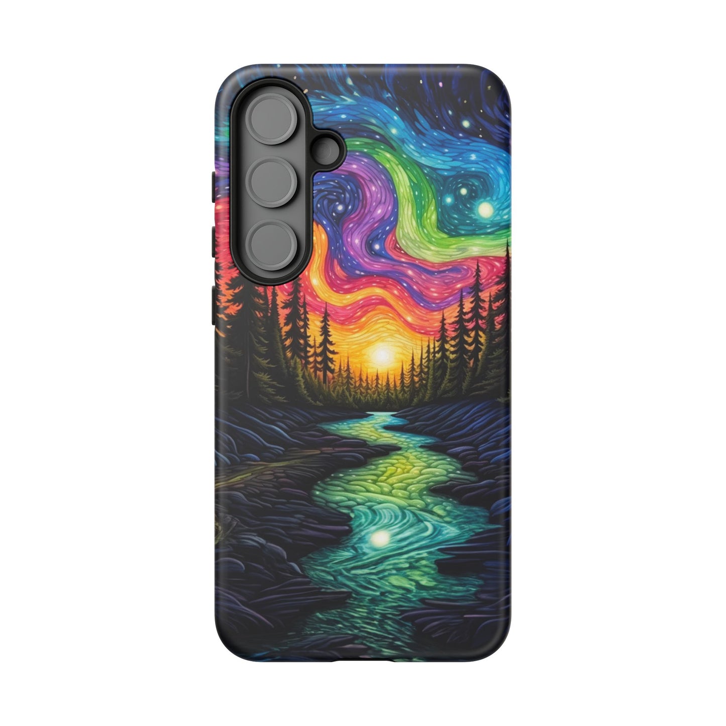 Celestial Nightscape Samsung Galaxy Case – Vibrant River and Starry Sky Design