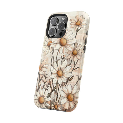 Pastel Daisy MagSafe iPhone Case - Elegant Floral Protective Cover