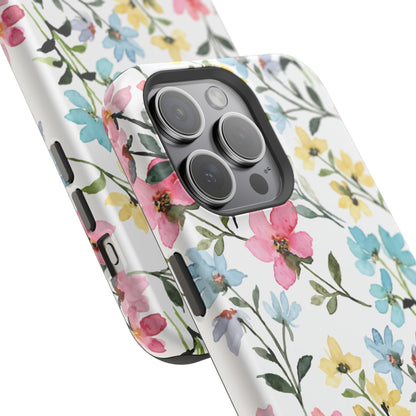 Watercolor Floral Bliss – MagSafe Case with Pastel Flower Design