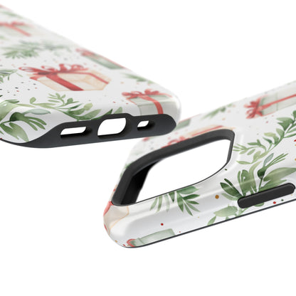 Watercolor Holiday Gifts & Greenery - MagSafe iPhone Series Case