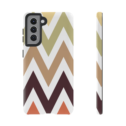 Earthy Chevron Samsung Galaxy Case – Boho-Inspired Design with Dual-Layer Protection