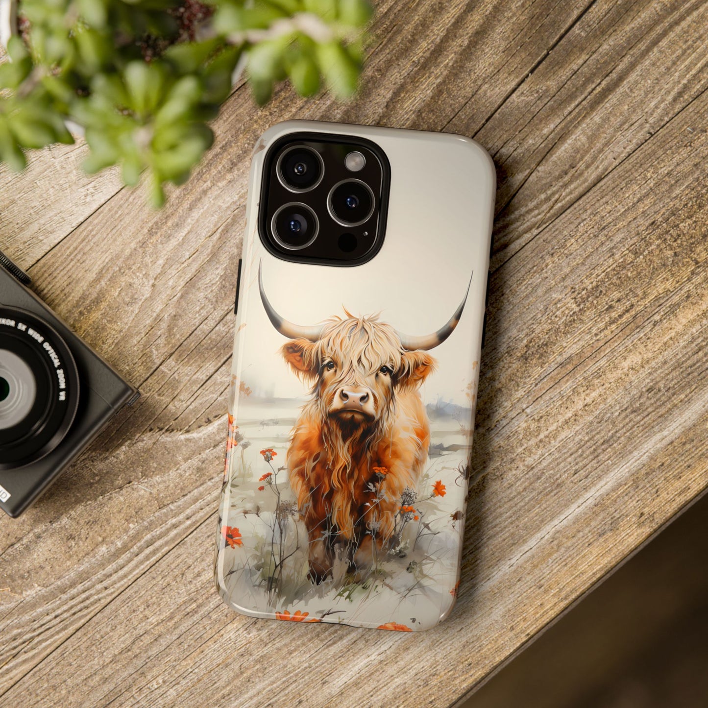 Cutest Highland Cow & Flowers Phone Case!