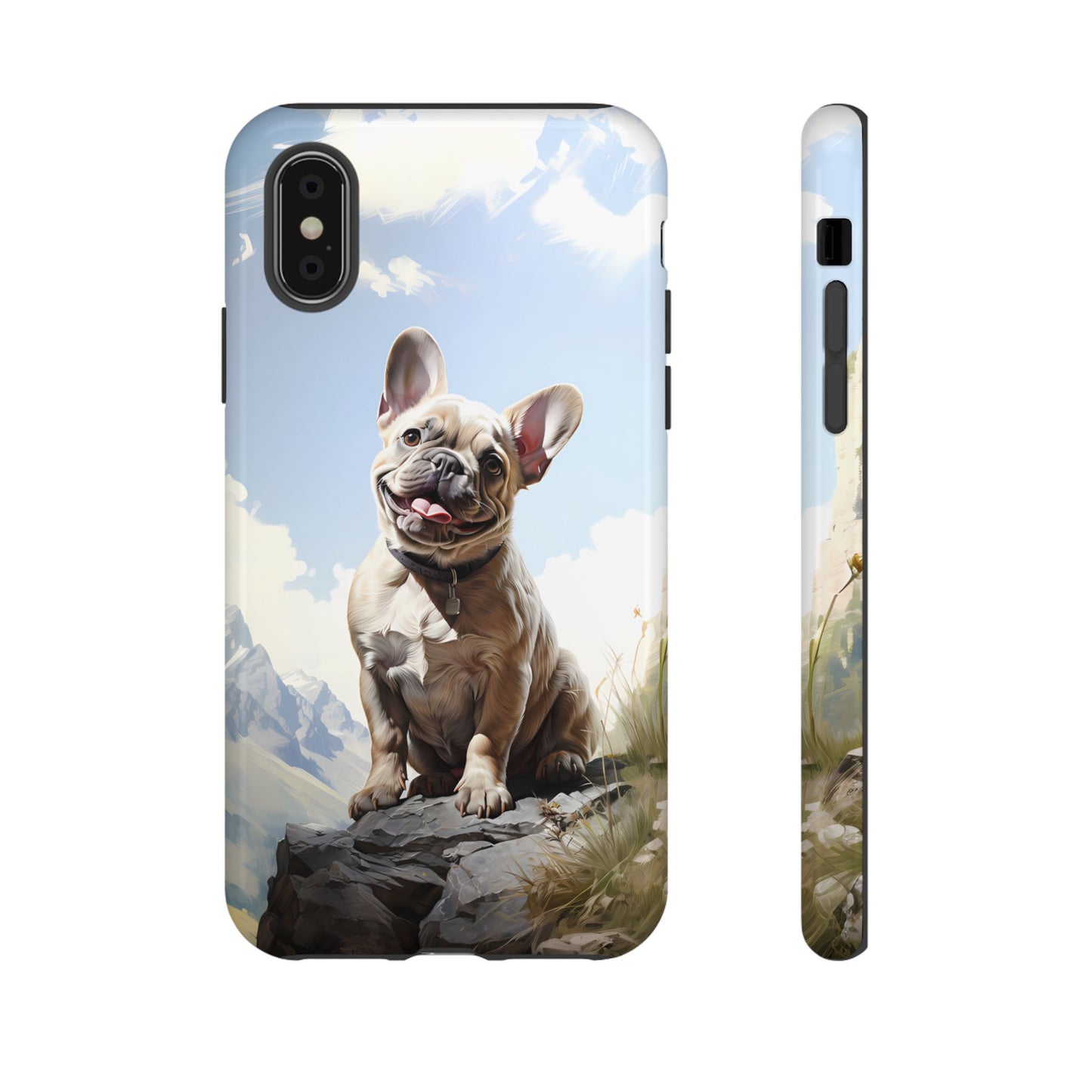 Frenchie iPhone Samsung Galaxy Phone Case! French Bull Dog Standing Proudly. Extremely Tough & Durable With Dual Layer Protection.