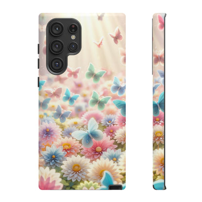 Butterfly Blossom Samsung Case - Pastel Floral Protective Cover