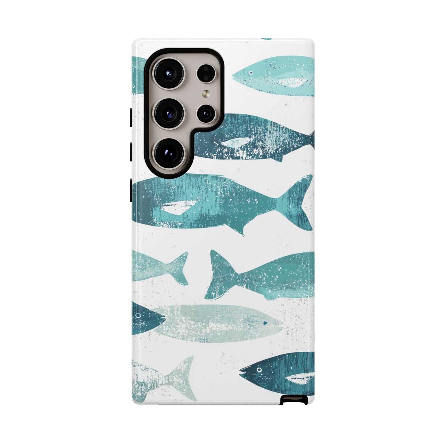 Vintage Blue Fish Print - Samsung Galaxy Series Case