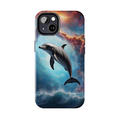 Cosmic Dolphin Space Vibes - iPhone Case