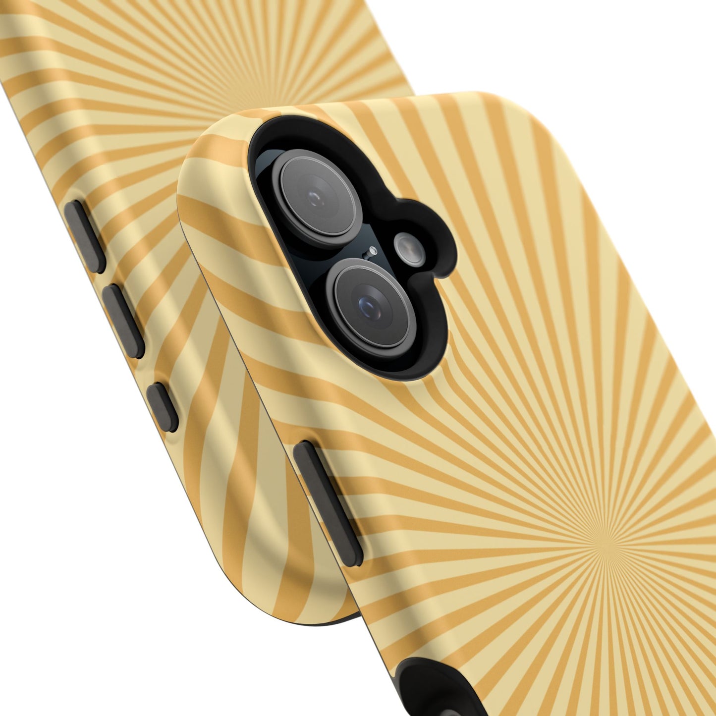 Golden Sunburst MagSafe  iPhone Case – Retro Radiant Design with Dual-Layer Protection