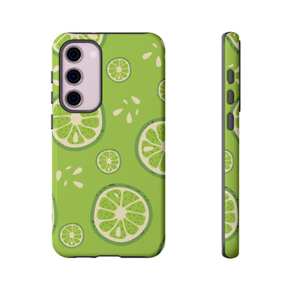 Zesty Lime Splash Tough Samsung Galaxy Case – Fresh Citrus Design, Dual-Layer Protection