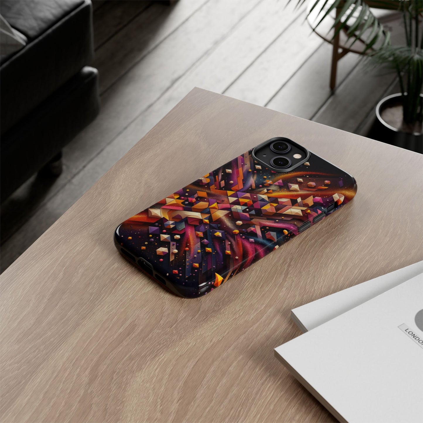 Vibrant Geometric Case | Futuristic Cosmic Art