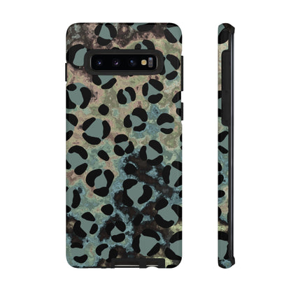 Moody Watercolor Leopard Print Tough Samsung Galaxy Case – Earthy Abstract Pattern with Dual-Layer Protection