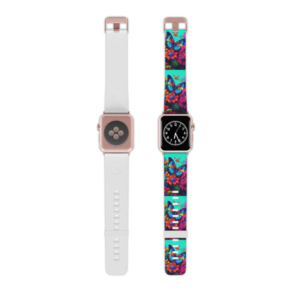 Vivid Butterfly & Floral Burst Apple Watch Band