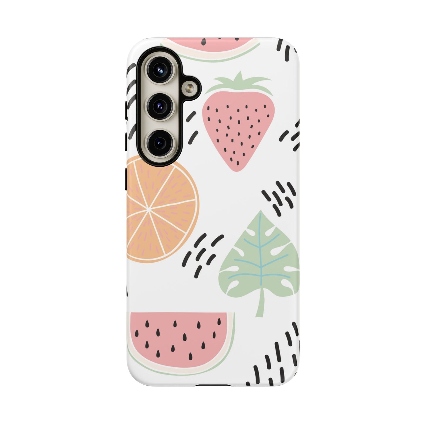 Tropical Fruit Fiesta Tough Samsung Galaxy Case – Fun Watermelon, Pineapple, and Citrus Design - BOGO Cases