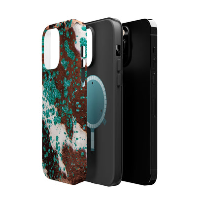 Teal Glitter Cowhide - MagSafe iPhone Series Case