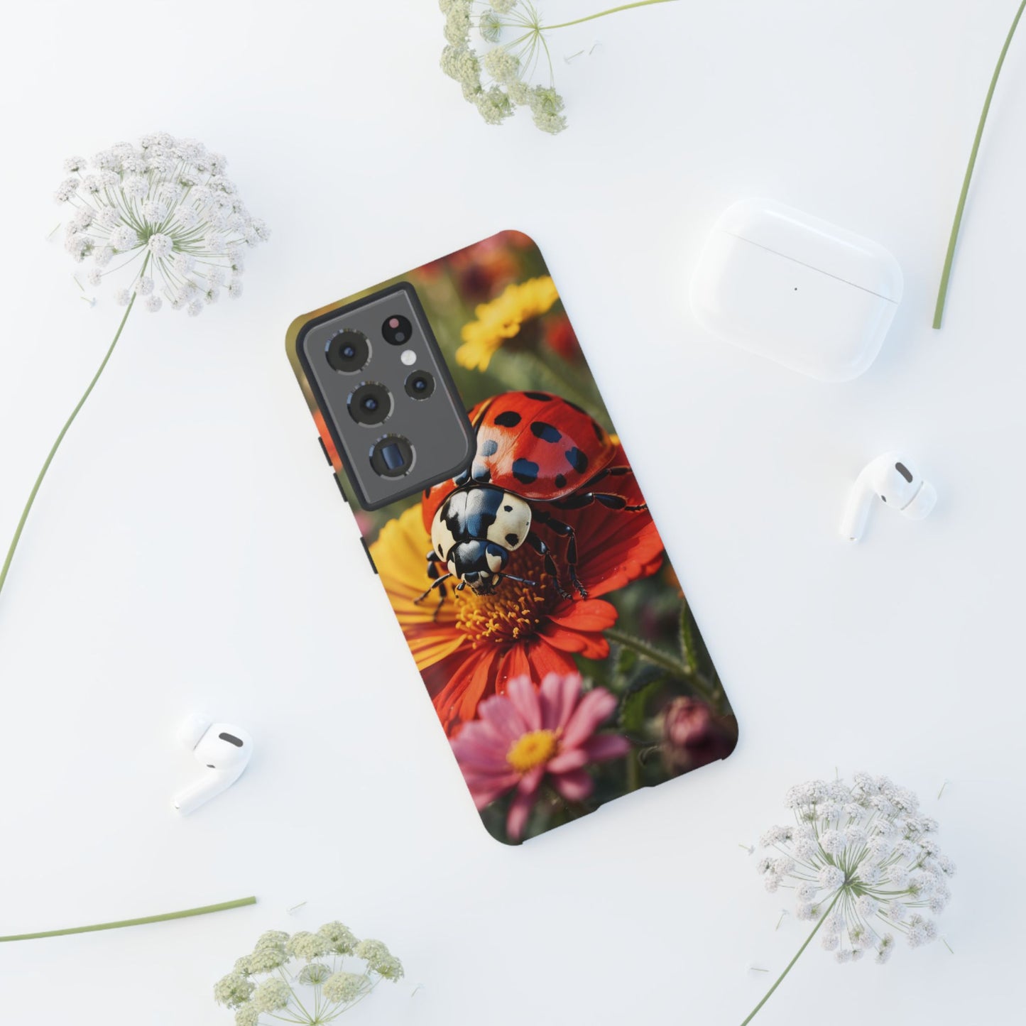 Ladybug on Orange Daisy - Samsung Galaxy Case