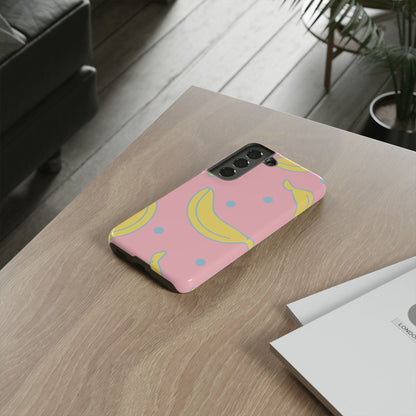 Pink Banana Pop Samsung Galaxy Case – Cute Pastel Design with Fun Retro Vibe