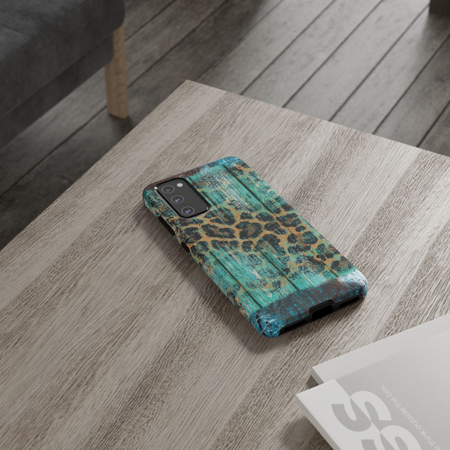 Turquoise Rustic Leopard Wood - Samsung Galaxy Series Case