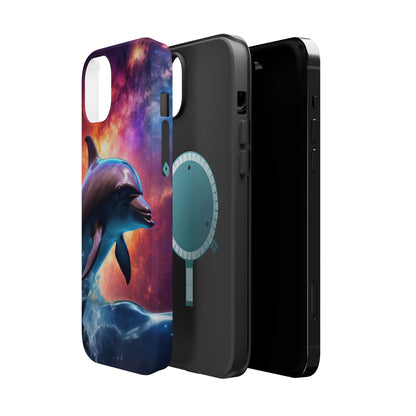 Cosmic Dolphin Galaxy Art - MagSafe-Compatible Case