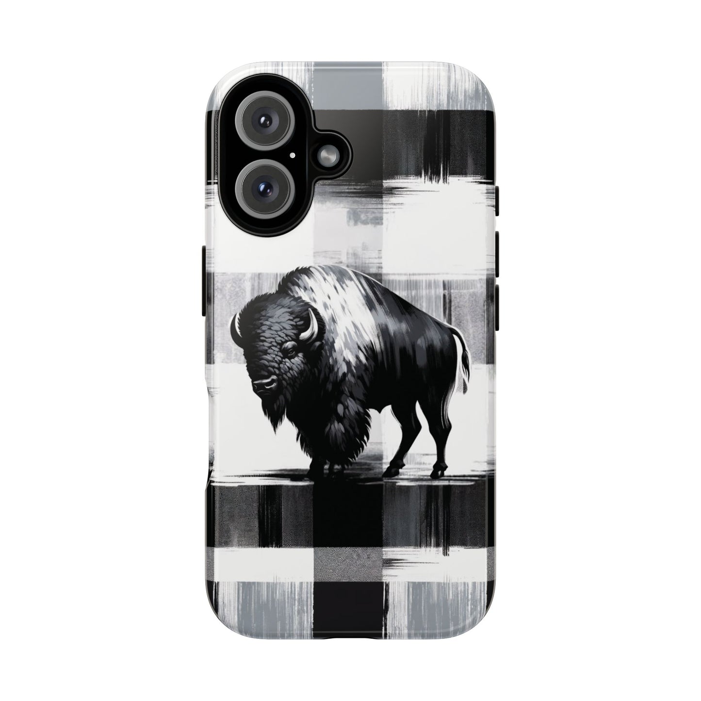 Black White Buffalo Plaid Phone Case!