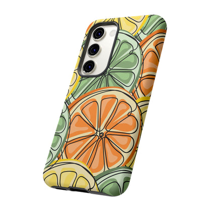 Citrus Zest Tough Samsung Galaxy Case – Bold Lime, Lemon, and Orange Design, Shockproof Protection - BOGO Cases