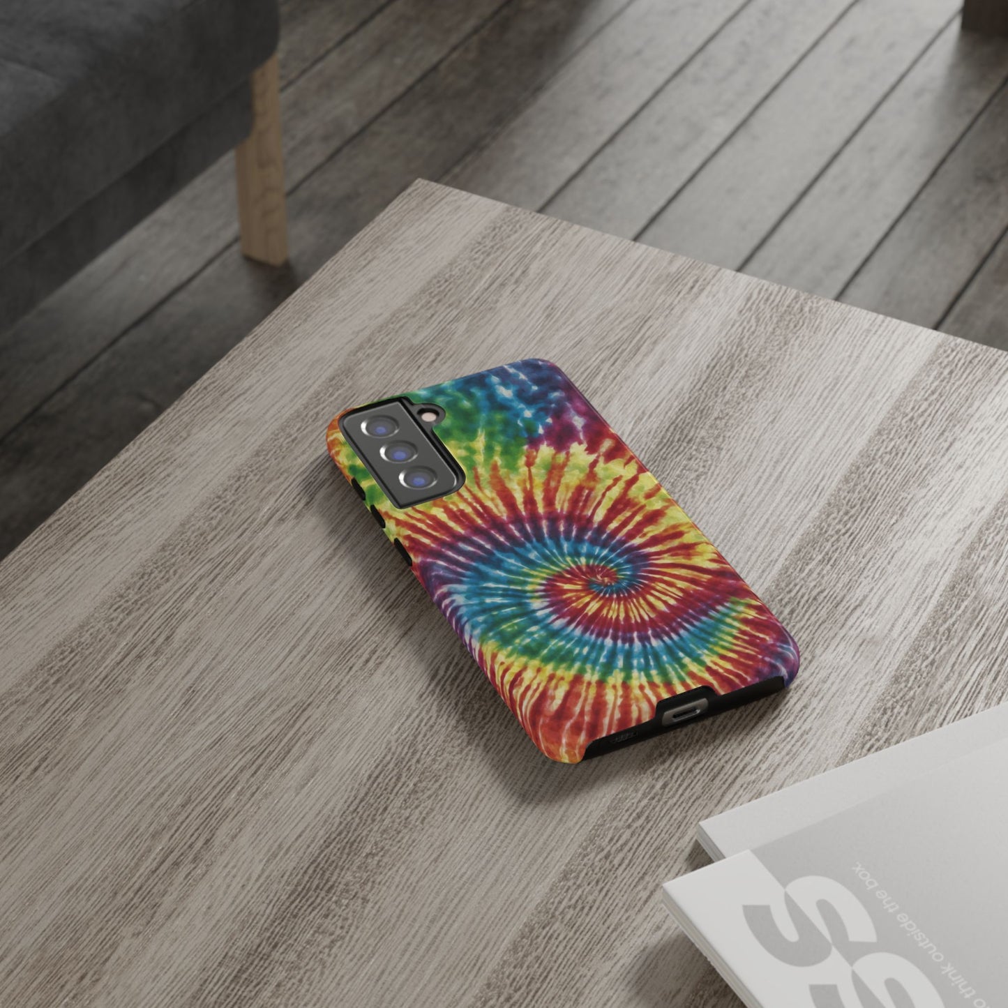 Colorful Retro Tie-Dye Samsung Galaxy Case – Spiral Rainbow Design