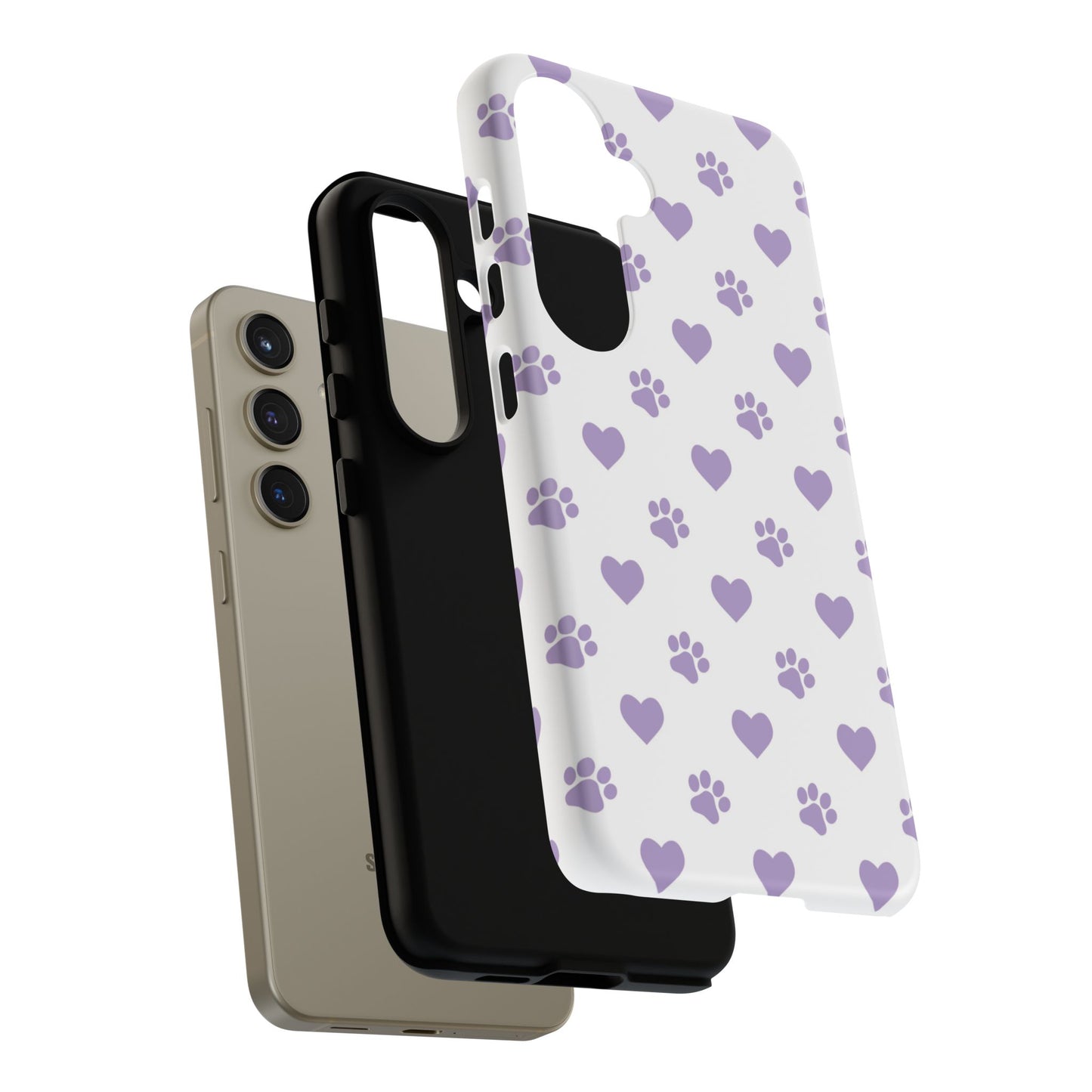 Paw Prints & Hearts – Samsung Galaxy Case, Cute and Durable Design