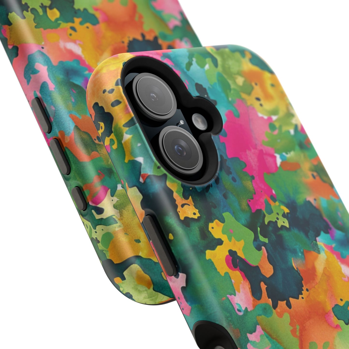 Vibrant Watercolor Splash MagSafe Case – Colorful Abstract Design with MagSafe Compatibility