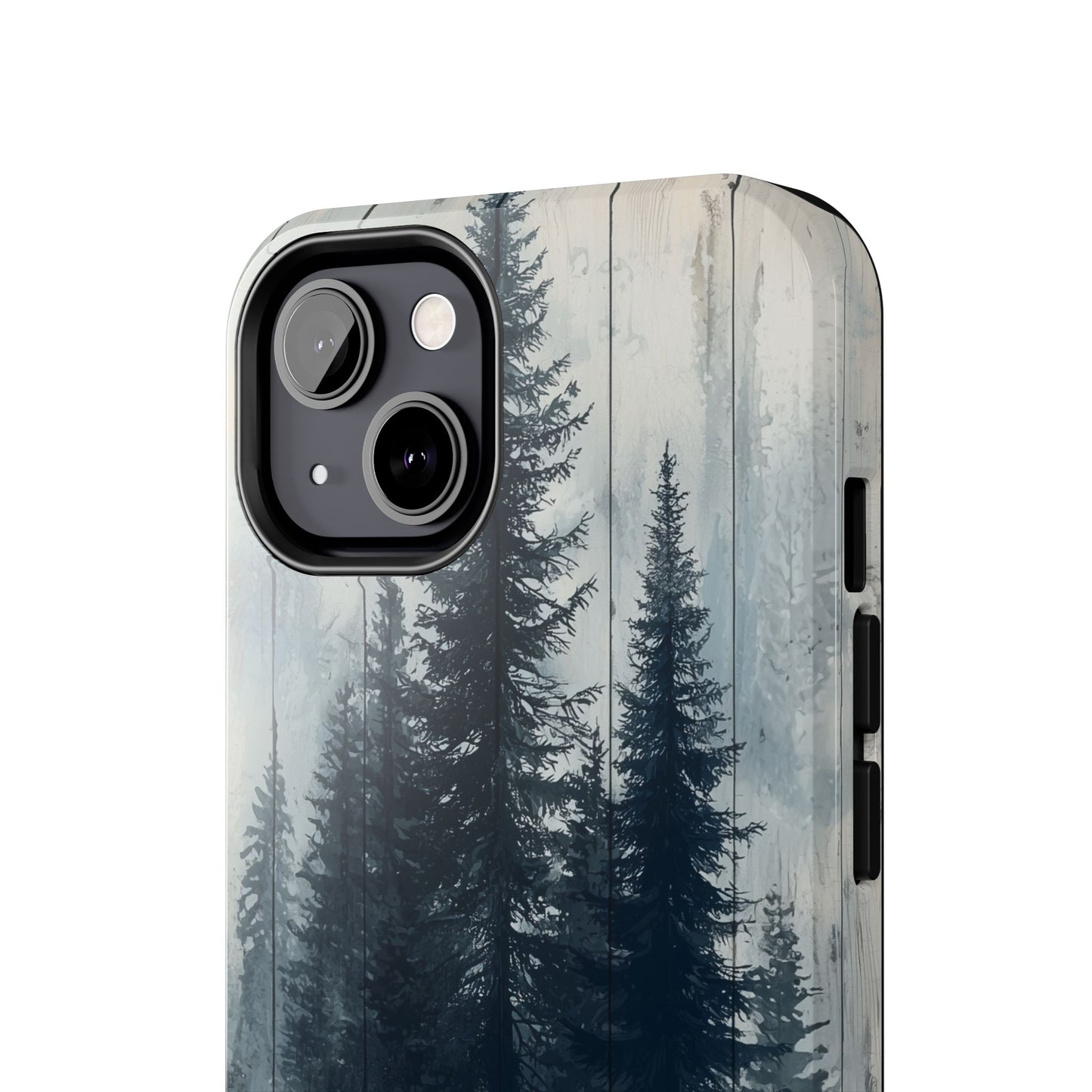 Rustic Pine Forest iPhone Case - Blue Toned Woodland Country Design