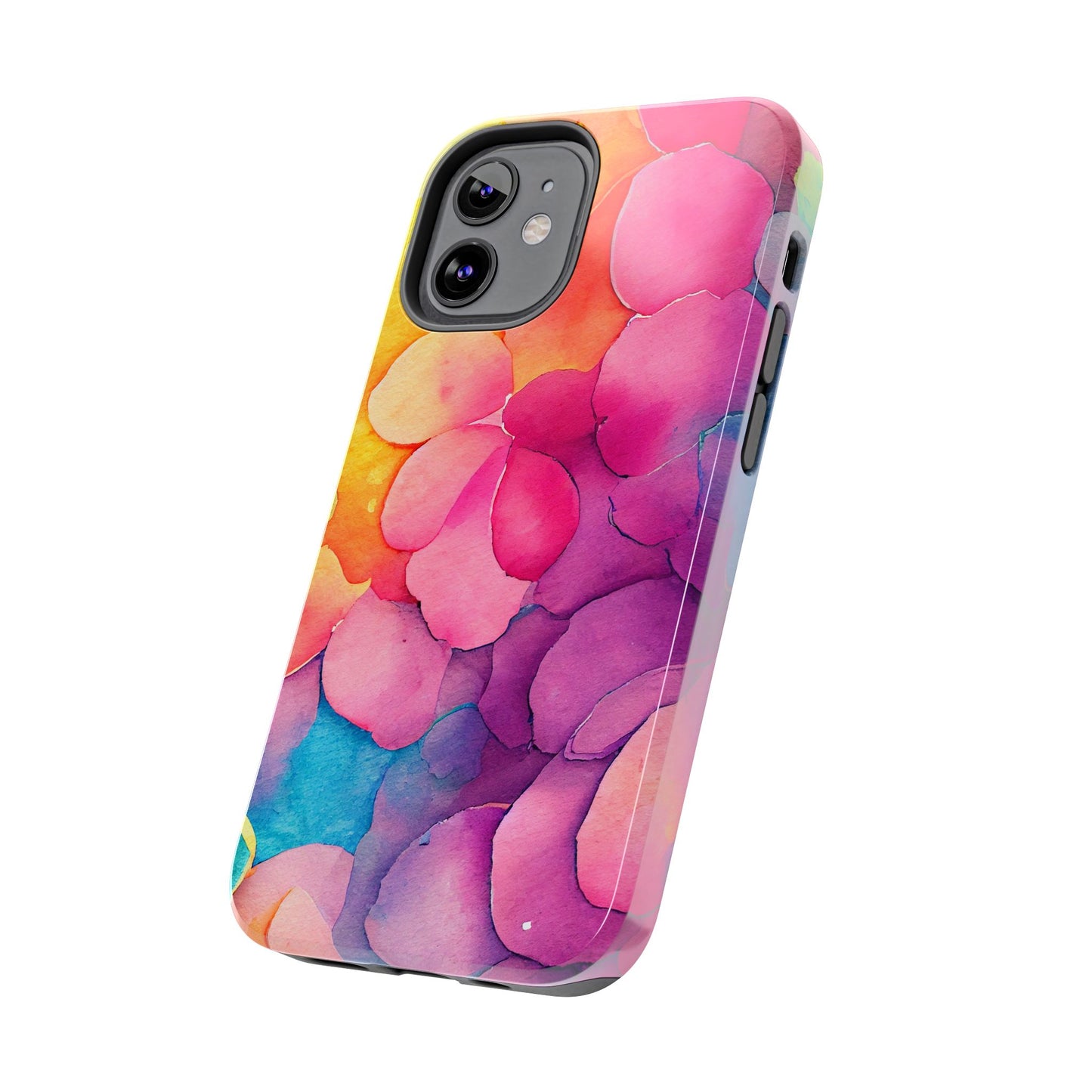 Sunset Petals Watercolor iPhone Case – Slim Design, Glossy Finish