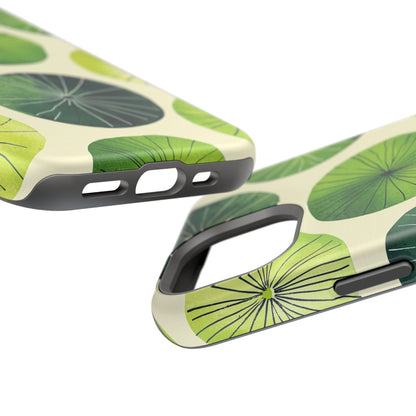 Watercolor Lily Pads MagSafe iPhone Case – Shockproof, Matte Finish, Dual-Layer Protection