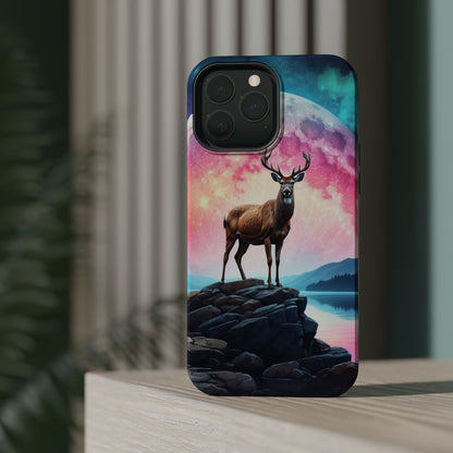 Vibrant Stag in Bloom – MagSafe iPhone Case