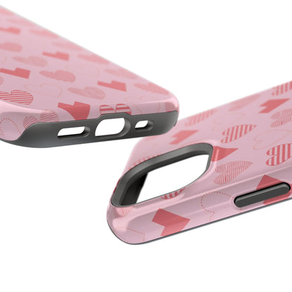 Striped Hearts MagSafe iPhone Case