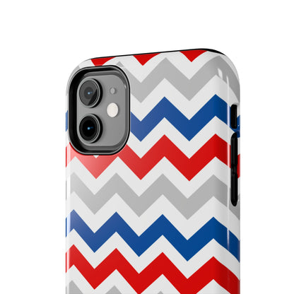 Patriotic Red, White & Blue Chevron – Geometric iPhone Case