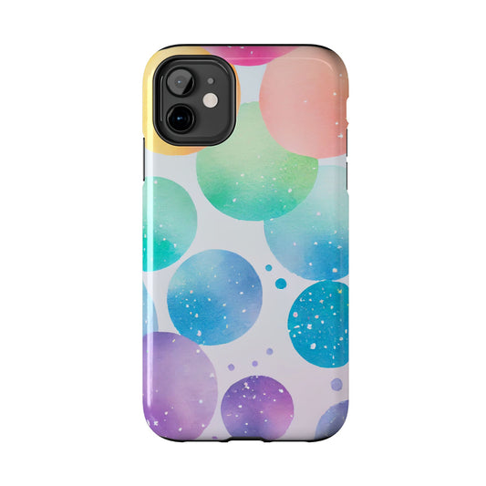 Pastel Galaxy Bubbles iPhone Case – Slim Design, Glossy Finish