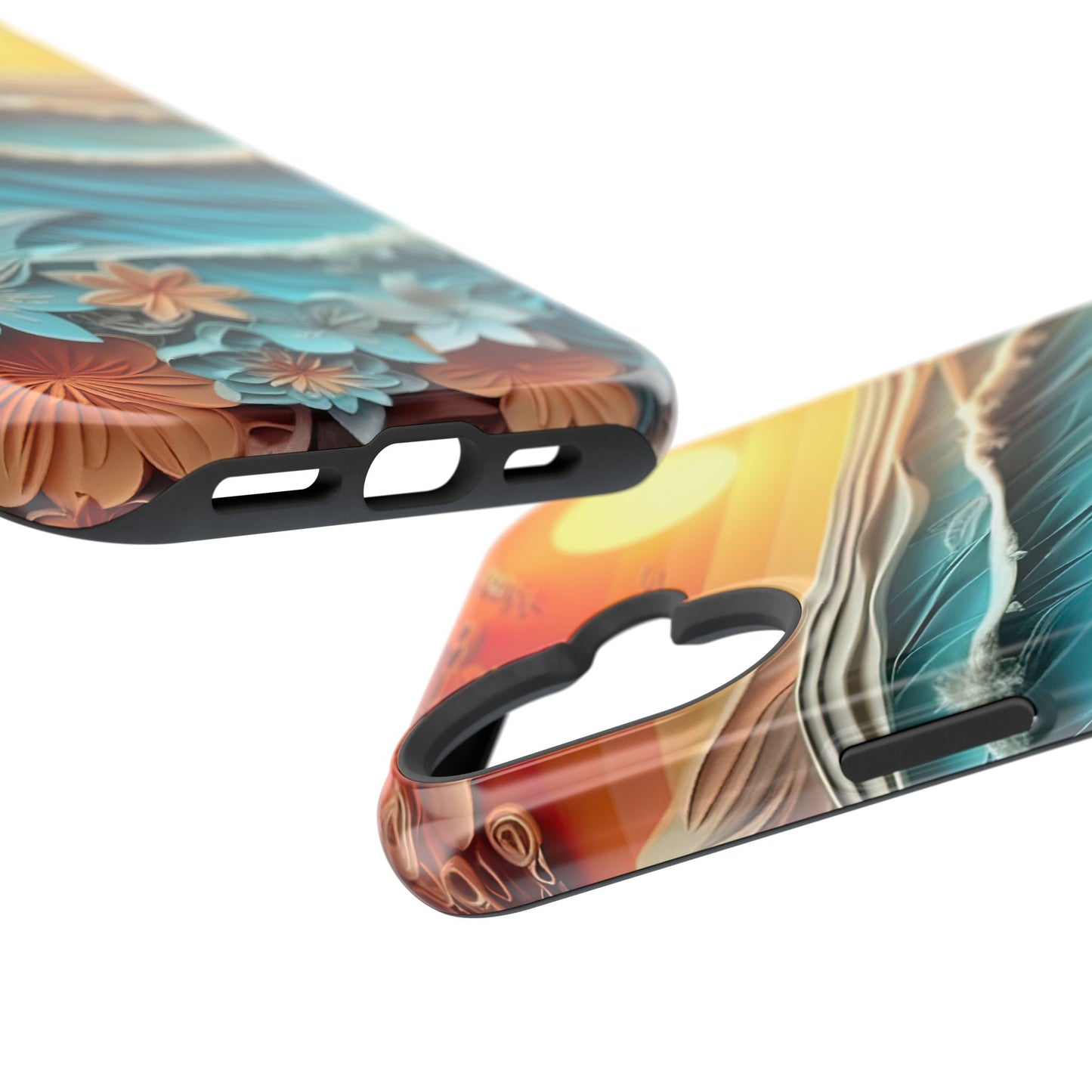 Tropical Sunset Paper Art Ocean – iPhone Series Case