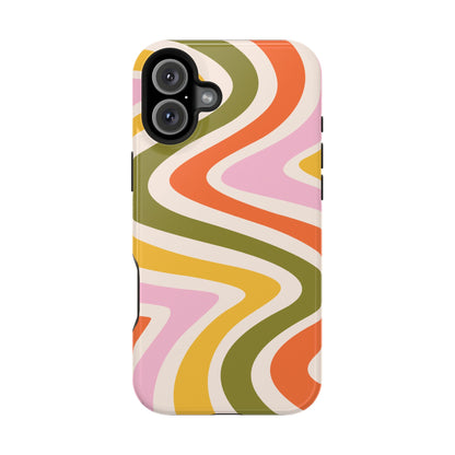 Retro Groove MagSafe iPhone Case – 70s-Inspired Design with Dual-Layer Protection