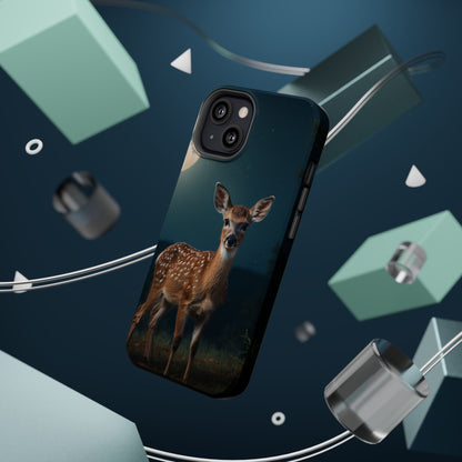 MagSafe-Compatible iPhone Case – Mystic Fawn Under the Moonlit Sky