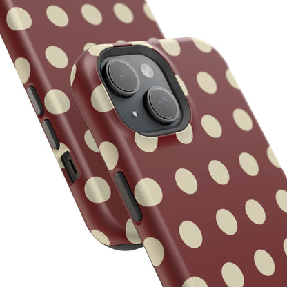 Classic Red & Cream Polka Dots - MagSafe iPhone Case