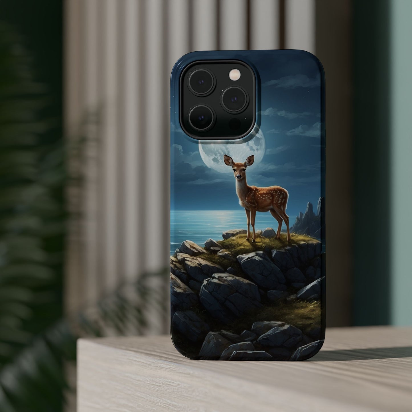 Enchanted Fawn Under the Moonlit Sky MagSafe iPhone Case