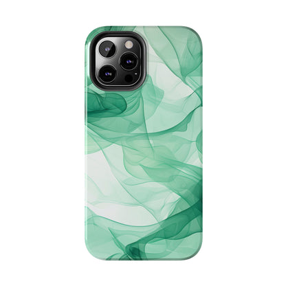 Translucent Flowing Green Fabric iPhone Case – Elegant Fluid Design - BOGO Cases