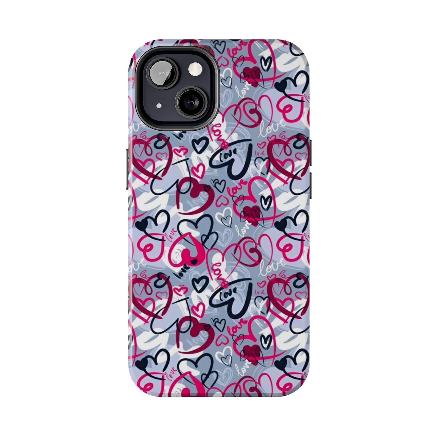 Graffiti Love Hearts iPhone Case