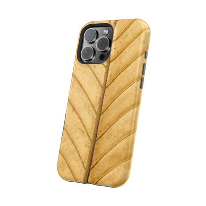 Golden Leaf Texture MagSafe Case – Minimal Nature Design