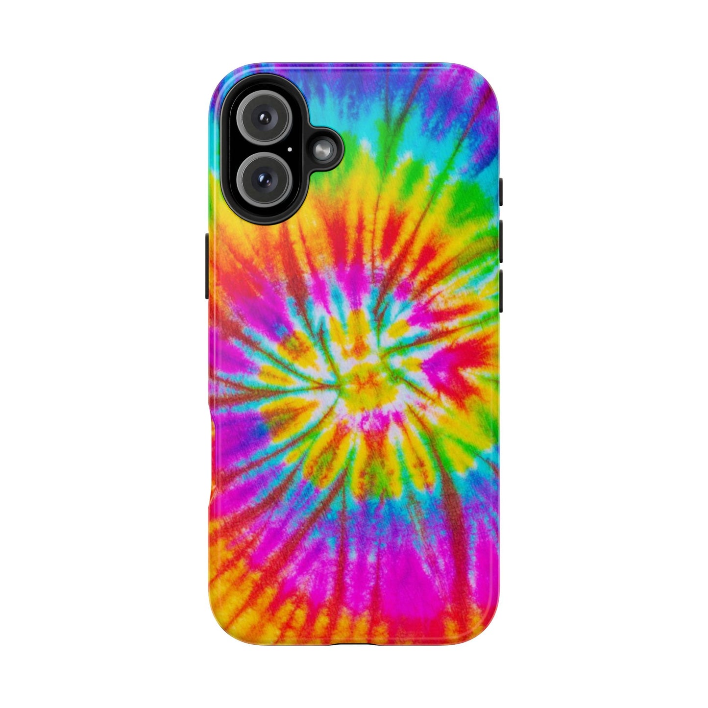 Rainbow Spiral Tie-Dye iPhone Case – Bright & Retro Design