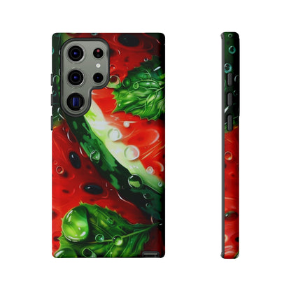 Juicy Watermelon & Mint Samsung Galaxy Case – Tough Dual-Layer, Vibrant Summer Design