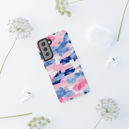 Samsung Galaxy Case: Dynamic Pink & Navy Brushstroke Art