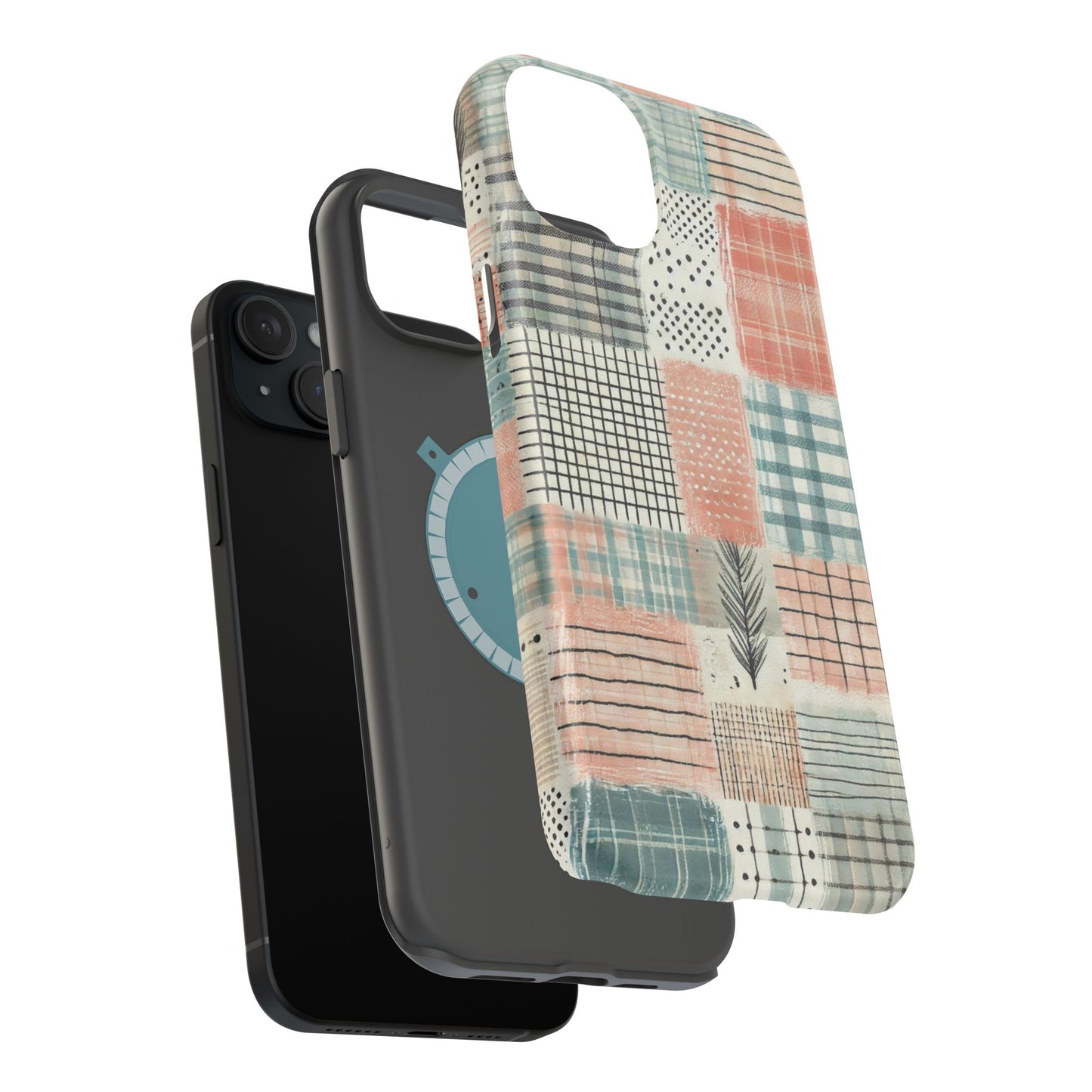 Rustic Patchwork MagSafe iPhone Case | Farmhouse Style & Shockproof