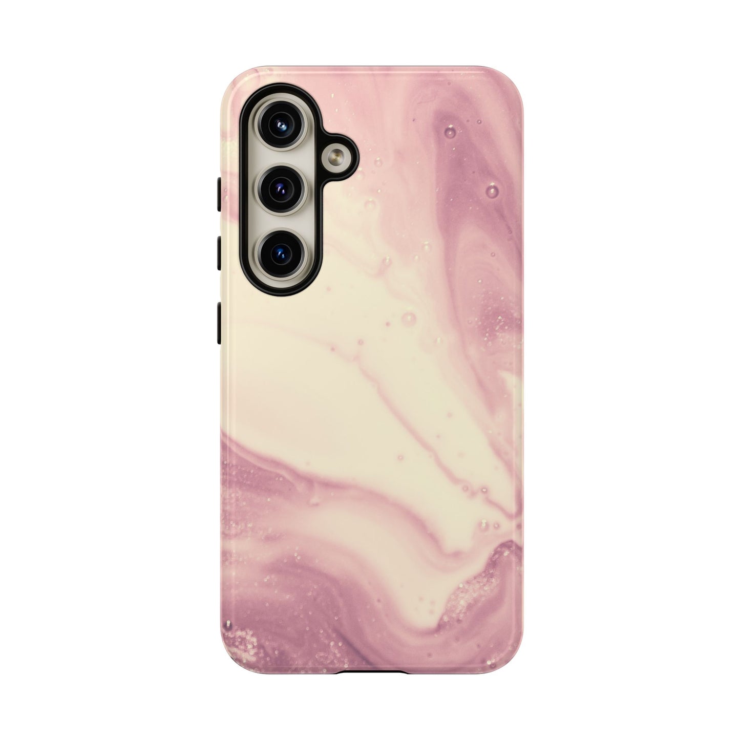 Blush Marble Glow – Samsung Galaxy Case with Rose Gold Swirl Design