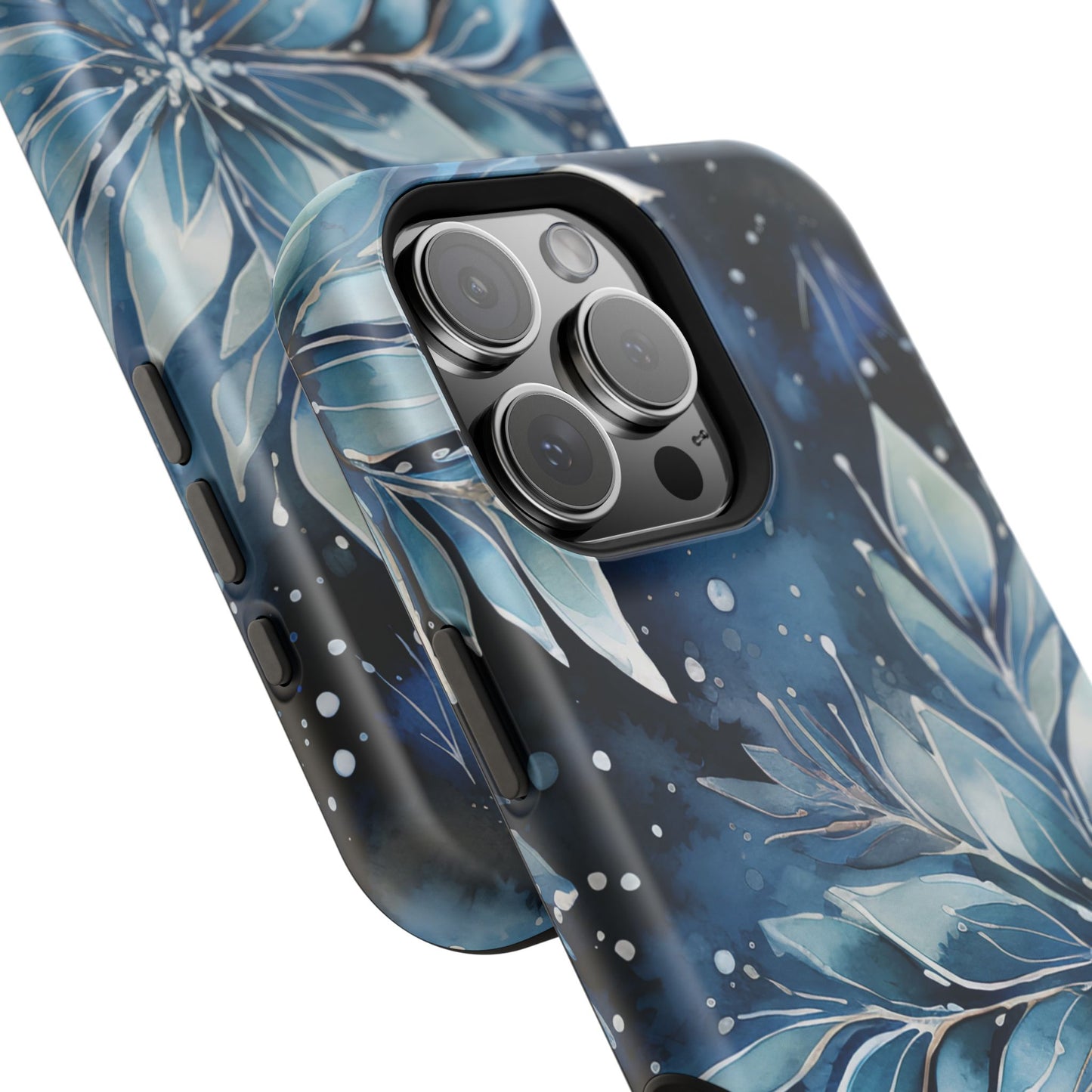 Winter’s Embrace – Blue Snowflake MagSafe iPhone Case