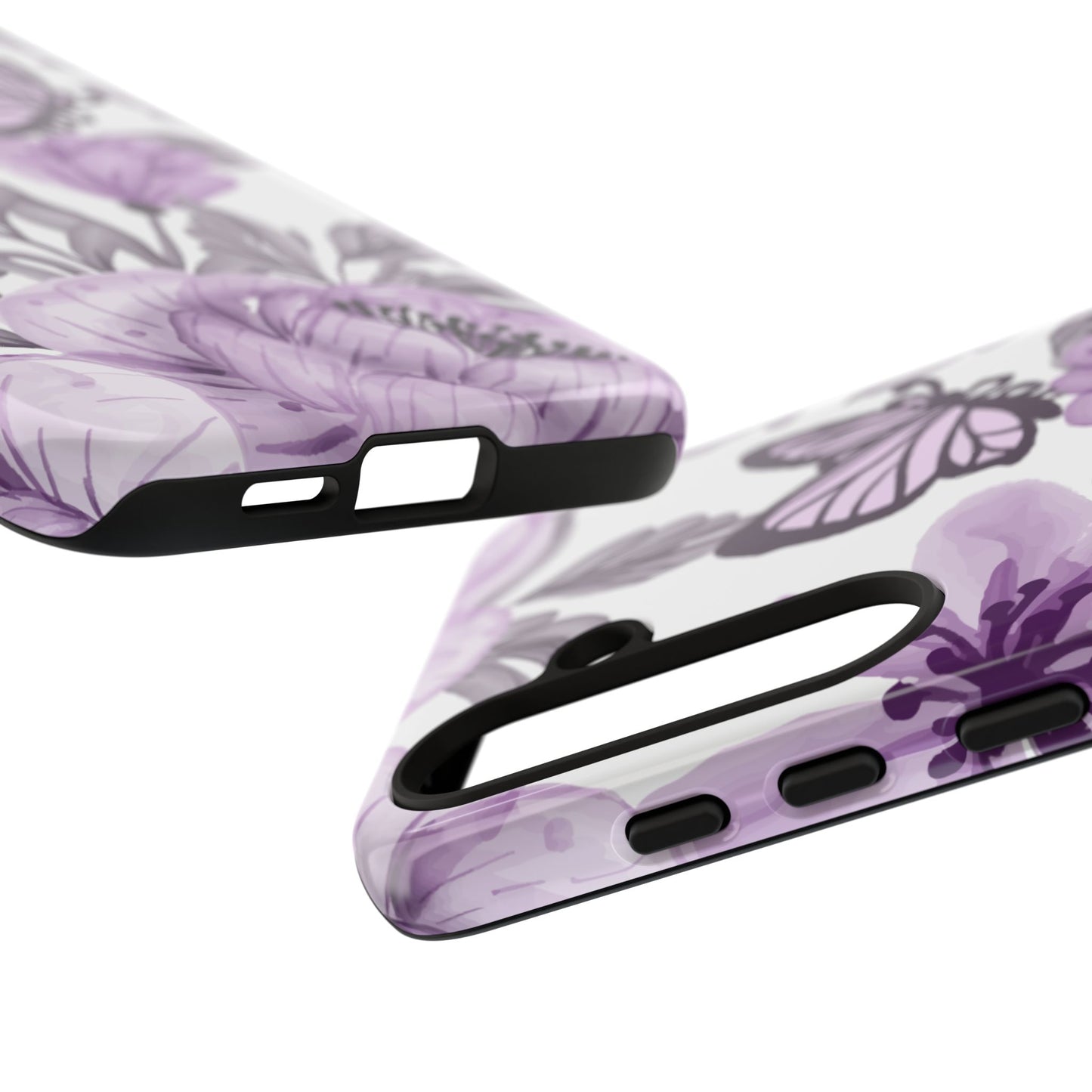 Lavender Bloom Butterfly Samsung Galaxy Case – Delicate Floral Design with Watercolor Details